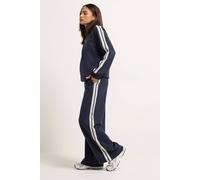 PixieGirl Women's Petite Stripe Sweatshirt & Wide Leg Joggers Set in Dark Navy | Size: 8 PixieGirl Dark Navy 8