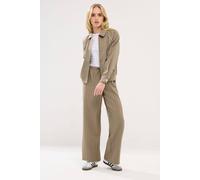 PixieGirl Women's Petite Stripe Wide Leg Pull On Trousers in Natural | Size: 10 PixieGirl Natural 10