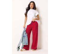 PixieGirl Women's Petite Stripe Wide Leg Trousers in Red | Size: 8S PixieGirl Red 8S