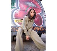 PixieGirl Women's Petite Striped Bomber Jacket in Medium Beige | Size: 10 PixieGirl Medium Beige 10