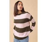 PixieGirl Women's Petite Striped Knitted Jumper in Pink | Size: 10-12 PixieGirl Pink 10-12