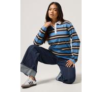 PixieGirl Women's Petite Striped Rugby T-Shirt in Blue | Size: 10 PixieGirl Blue 10