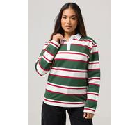 PixieGirl Women's Petite Striped Rugby T-Shirt in Dark Green | Size: 12 PixieGirl Dark Green 12