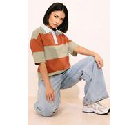 PixieGirl Women's Petite Striped Rugby T-Shirt in Orange | Size: 10 PixieGirl Orange 10