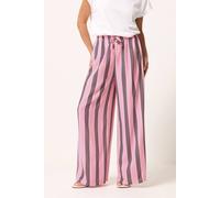 PixieGirl Women's Petite Striped Wide Leg Trousers in Pink | Size: 14S