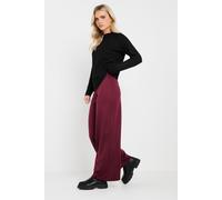PixieGirl Women's Petite Tailored Wide Leg Trousers in Burgundy | Size: 10 PixieGirl Burgundy 10