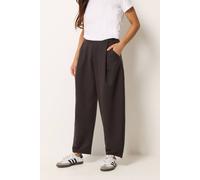 PixieGirl Women's Petite Textured Barrel Trousers in Chocolate | Size: 16S