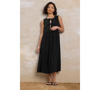 PixieGirl Women's Petite Tie Front Midi Dress in Black | Size: 14 PixieGirl Black 14