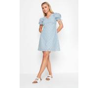 PixieGirl Women's Petite Tie Sleeve Broderie Mini Dress in Blue | Size: 16 PixieGirl Blue 16