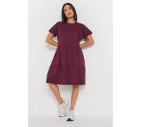 PixieGirl Women's Petite Tiered Smock Dress in Burgundy | Size: 10 PixieGirl Burgundy 10