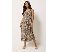 PixieGirl Women's Petite Tile Print Midi Dress in Chocolate | Size: 12 PixieGirl Chocolate 12