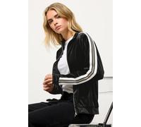 PixieGirl Women's Petite Velour Side Stripe Zip Jacket in Black | Size: 16 PixieGirl Black 16