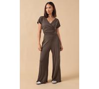 PixieGirl Women's Petite Wide Leg Jumpsuit in Chocolate | Size: 18 PixieGirl Chocolate 18