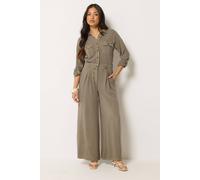 PixieGirl Women's Petite Wide Leg Jumpsuit in Light Brown | Size: 12 PixieGirl Light Brown 12