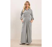 PixieGirl Women's Petite Wide Leg Jumpsuit in Light Grey | Size: 12 PixieGirl Light Grey 12