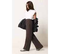 PixieGirl Women's Petite Wide Leg Trousers in Chocolate | Size: 10S PixieGirl Chocolate 10S