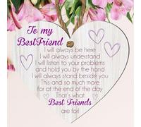 Pixie's Gift Heart-shaped Wooden Plaque - Gift For Best Friend, Personalised Friendship Quote, Unique Birthday Present, Christmas Thank-You Gift, Sentimental Home Decor