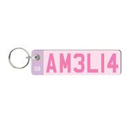 Pixie's Gifts Custom License Plate Keychain - Personalised Number Plate Keyring - Mini Number Plate Key Ring - Name Plate Keychain - Just Passed Milestones (Personalised)