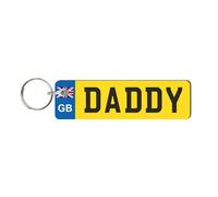 Pixie's Gifts Custom License Plate Keychain - Wooden Number Plate Keyring - Mini Number Plate Key Ring - Name Plate Keychain - Just Passed Milestones (Standard designs, DADDY)