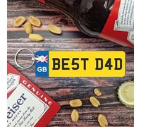 Pixie's Gifts Custom License Plate Keychain - Wooden Number Plate Keyring - Mini Number Plate Key Ring - Name Plate Keychain - Just Passed Milestones (Standard designs, BE5T D4D)