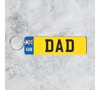 Pixie's Gifts Custom License Plate Keychain - Wooden Number Plate Keyring - Mini Number Plate Key Ring - Name Plate Keychain - Just Passed Milestones (Standard designs, DAD)