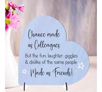 Pixie's Gifts Fun Colleague Friendship Plaque - Friendship Gift for Workmates - Office Decor Keepsake - Appreciation Token for Coworkers - Handmade in the UK (Medium 13.5cm x 13.3cm, Lilac)