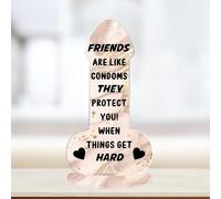 Pixie's Gifts Funny Rude Friendship Plaque Novelty Birthday Best Friend Joke Gift Her Color and Material Options Available (Acrylic Small 13.5cm x 7cm, Marble Effect)