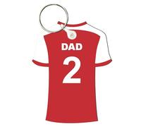 Pixie's Gifts Handmade Personalised Football Shirt Keyring - Daddy #1" - Custom Name & Number Keychain - Perfect for Father's Day, Birthdays & Special Occasions (RED WITH WHITE SLEEVES)