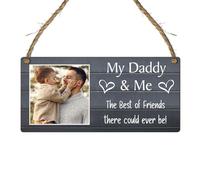 Pixie's Gifts My Daddy & Me - Personalised Wooden Photo Plaque | A Heartfelt Best Friends Dad Gift from Child Size 19cm x 9cm
