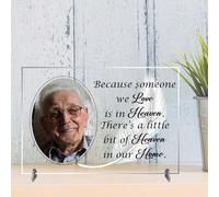 Pixie's Gifts Personalised In Heaven Photo Plaque - Cherish Memories with this In Memory of Loved Ones Gift - Memorial Gift for Grandad, Dad, Nanny, Mother (A5 - Landscape 210mm x 142mm, Acrylic)