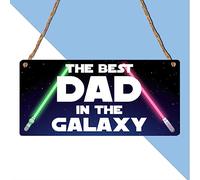 Pixie's Gifts Personalised Light Sabre Plaque - Dad in the Galaxy - Great for birthday gifts, Christmas, and Fathers Day, gifts or just because. (Small: 19 cm (H) × 9 cm (W))