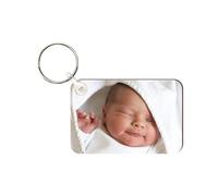 Pixie's Gifts Personalised Wooden Photo Keyring - Custom Baby Scan Gift - Handmade MDF Keyring with Baby's Scan Photo - Perfect Keepsake for New Parents