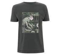 Pixies Monkey Grid Charcoal Official Tee T-Shirt Mens Unisex (Large)