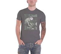 Pixies T Shirt Doolittle Monkey Grid Band Logo Official Mens Charcoal Grey