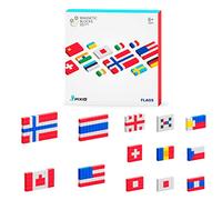 PIXIO Flags - Magnetic Building Blocks for Kids Over 6 Years, Pixel Art, STEM Magnet Toys for Kids Ages 8-12, Portable Magnetic Blocks for Creativity - 162 pcs