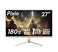 Pixio PX278 Wave Beige 27 inch 180Hz Refresh Rate Quad HD 1440p Resolution AMD FreeSync Fast IPS Panel 1ms GTG Response Time Built-in Speakers Gaming Monitor