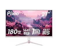 Pixio PX278 Wave Pink 27 inch 180Hz Refresh Rate Quad HD 1440p Resolution AMD FreeSync Fast IPS Panel 1ms GTG Response Time Built-in Speakers Gaming Monitor