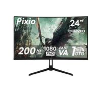 Pixio PXC248 Wave 24 inch 200Hz Refresh Rate FHD 1080p Resolution 1500R Curve Fast VA Panel 1ms GTG Response Time Adaptive Sync HDR Curved Gaming Monitor