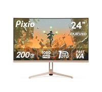 Pixio PXC248 Wave Beige 24 inch 200Hz Refresh Rate FHD 1080p Resolution 1500R Curve Fast VA Panel 1ms GTG Response Time Adaptive Sync HDR Curved Gaming Monitor