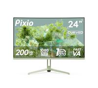 Pixio PXC248 Wave Mint Green 24 inch 200Hz Refresh Rate FHD 1080p Resolution 1500R Curve Fast VA Panel 1ms GTG Response Time Adaptive Sync HDR Curved Gaming Monitor