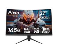 Pixio PXC277 Advanced 27 inch 1500R Curved Fast VA 1ms GTG Response Time WQHD 2560 x 1440 Resolution 165Hz Refresh Rate HDR Adaptive Sync DCI-P3 97% Curved Gaming Monitor