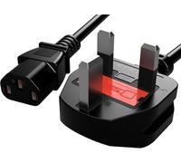 Pixipals Kettle Lead Power Cable, IEC C13 UK Plug, 1.5M/5FT Length, Black, Compatible with TVs, Monitors, Printers, PCs, Computers, Laptops