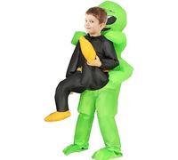 PixiPals Kid Inflatable Alien Costume Blow up Space Alien Costume Boy/Girl Funny Halloween Party Costume Cosplay Space Outfit (black style)