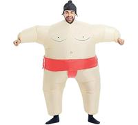 PixiPals RED SUMO Rafalacy Inflatable Sumo Wrestler Suit Costume for Adult Blow up Halloween Costume Party Fat Suit Fancy Families Member Game