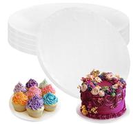 PixiPy - Cake Board - 4 Pack, 8 inch, White - Reusable Round Cake Drum for Showstopping Desserts - Heavy-Duty Disposable Cardboard Cake Base with Smooth Surface - Cake Decorating Supplies