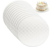 PixiPy Cake Boards - 12 Pack, 12 inch, White - Reusable Round Cake Drums for Showstopping Desserts - Heavy-Duty Disposable Cardboard Cake Bases w/Smooth Surface - Cake Decorating Supplies