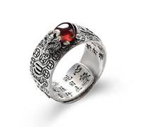 PiXiu Buddhist Heart Sutra Ring Feng Shui Ring Opening Adjustable Mantra Amulet Protection Wealth Luck Ring Gift for Men Pixiu Feng Shui Ring