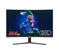 piXL CM27GF6 27 Inch Curved Monitor, 144Hz / 165Hz, 5ms Response Time, HDR, Frameless, Freesync/G-Sync, HDMI, Display Port, Black with RGB Lighting, VESA Mount