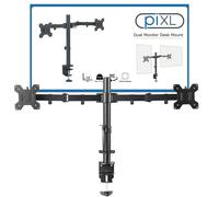 piXL Desk-Mounted Fully-Adjustable Dual Monitor Arm for Screens Up To 27"