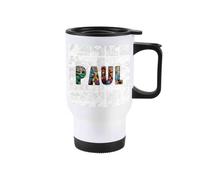 Pixlo Superhero Personalised Name Travel Mug Kids Birthday Gift Coffee Cup | Double Walled Insulation | Comfortable Handle | Reusable Design | UK Printed